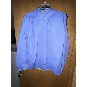 Alex Marie Wrinkle Free Button Up Shirt 18W Blue Long Sleeve Career Wear Office